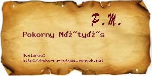 Pokorny Mátyás névjegykártya